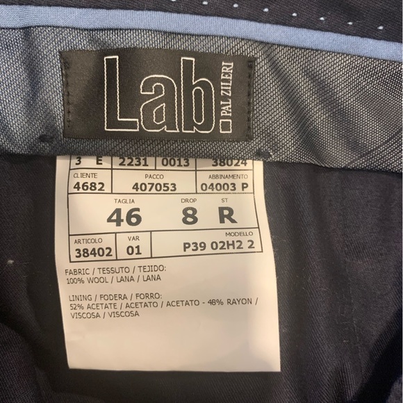 PAL ZILERI Mens Flat Front Wool Pants - Picture 12 of 13